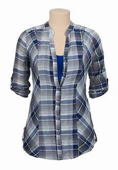 Plaid Vneck Tunics